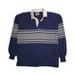Mens Navy Barbarian Rugby Long Sleeve Polo Shirt