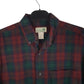 Mens Burgundy L.L.Bean Thick Flannel Plaid  Shirt