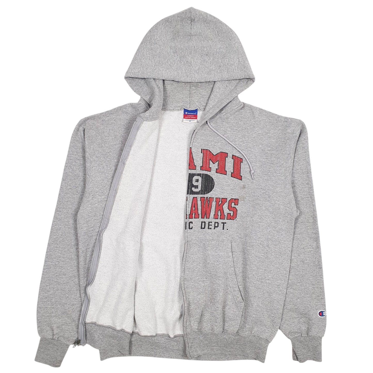 Mens Grey Champion Miami Redhawks Full Zip Jumper