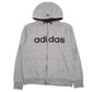 Mens Grey Adidas Climalite Spellout Full Zip Jumper