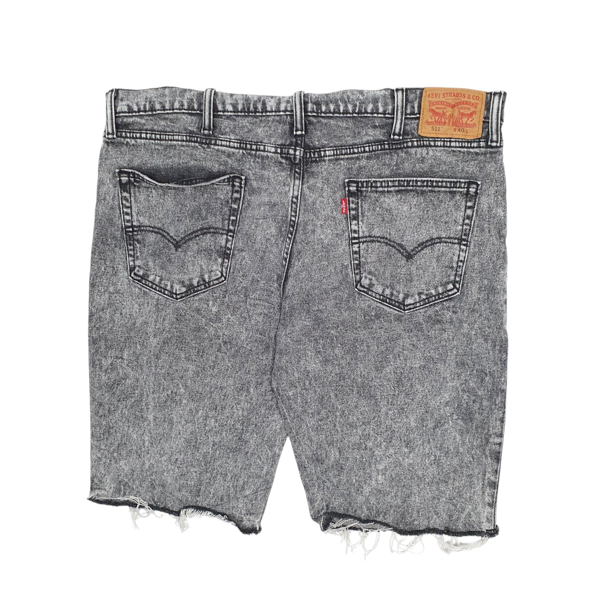 Mens Grey Levis 511 Acid Wash Cut Off  Shorts