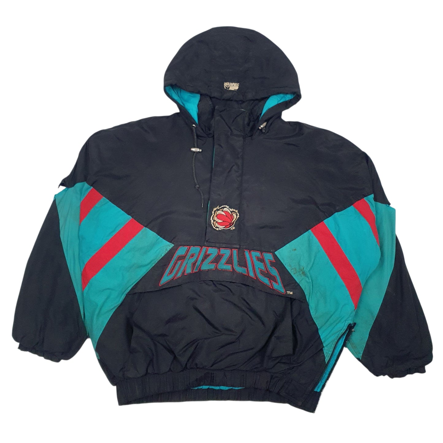 Mens Black Starter Vintage 90s NBA Vancouver Grizzlies  Coat