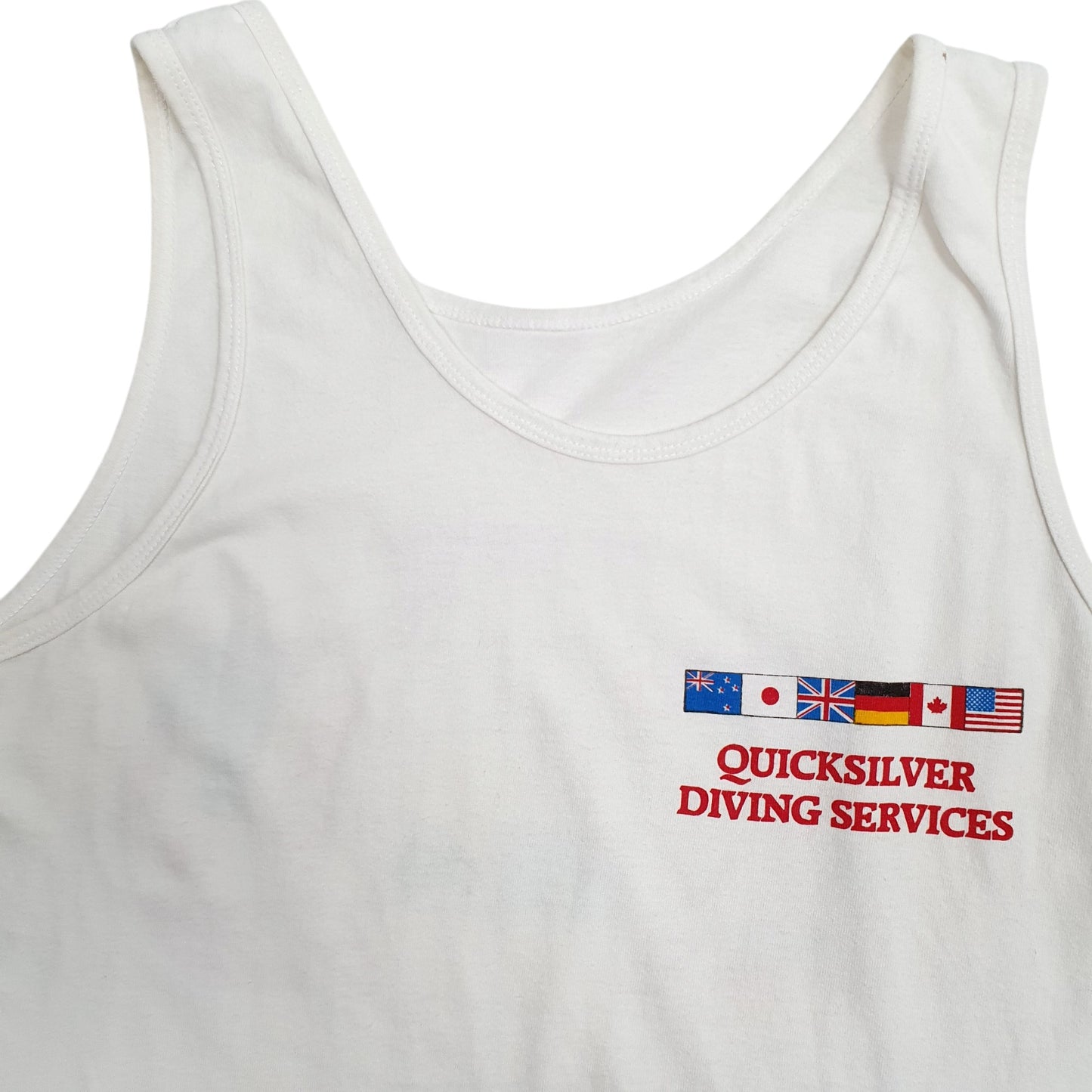 Mens White Unbranded Quiksilver Diving Australia Vest  T Shirt
