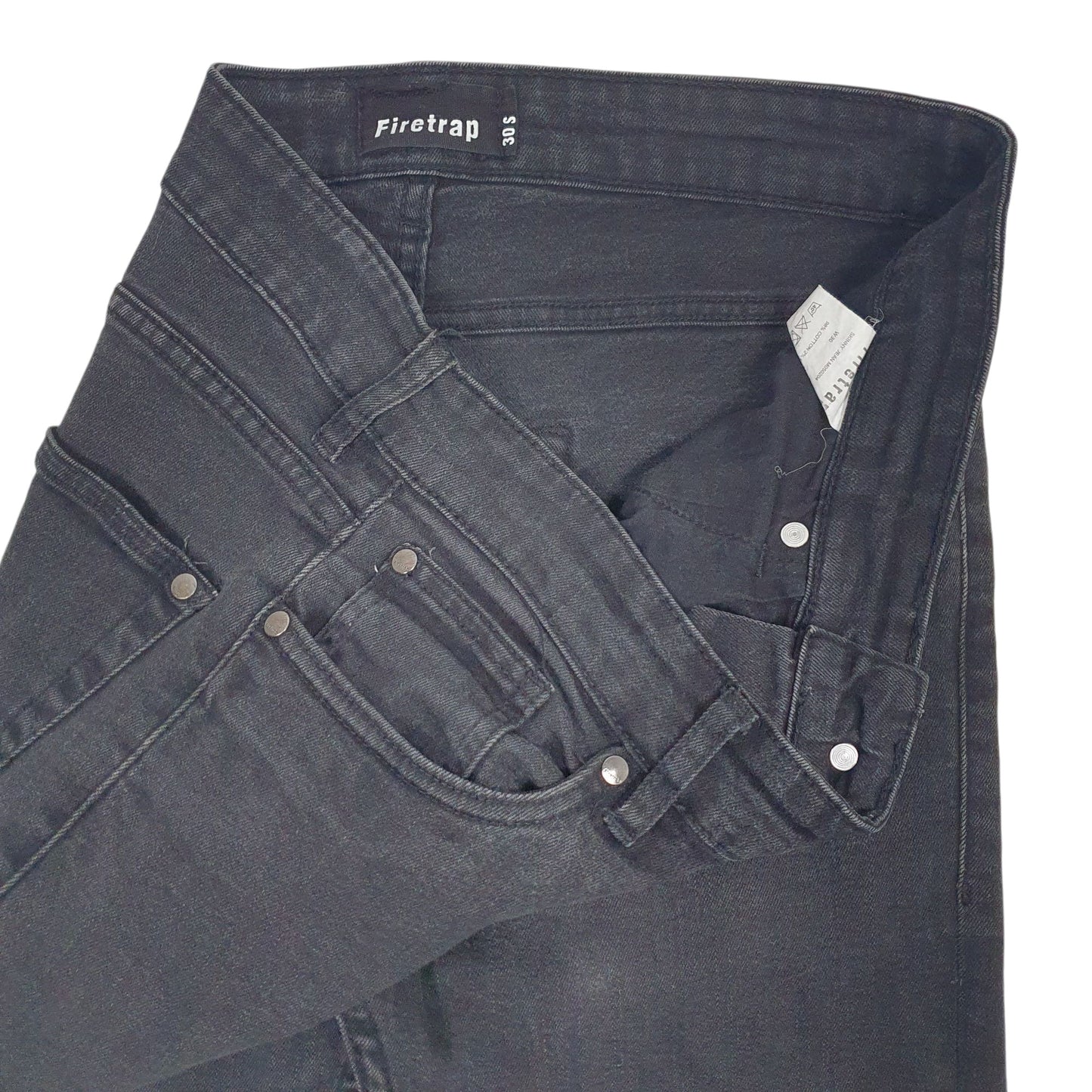 Mens Black Fire Trap Distressed  Jeans