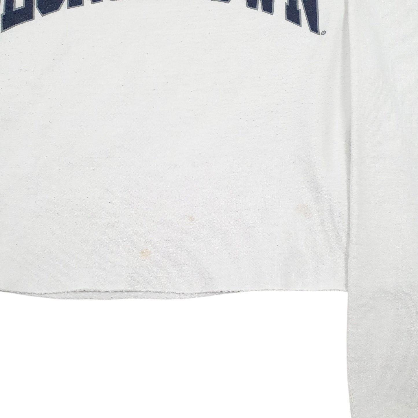 Womens White Champion Croptop Georgetown Crewneck Jumper