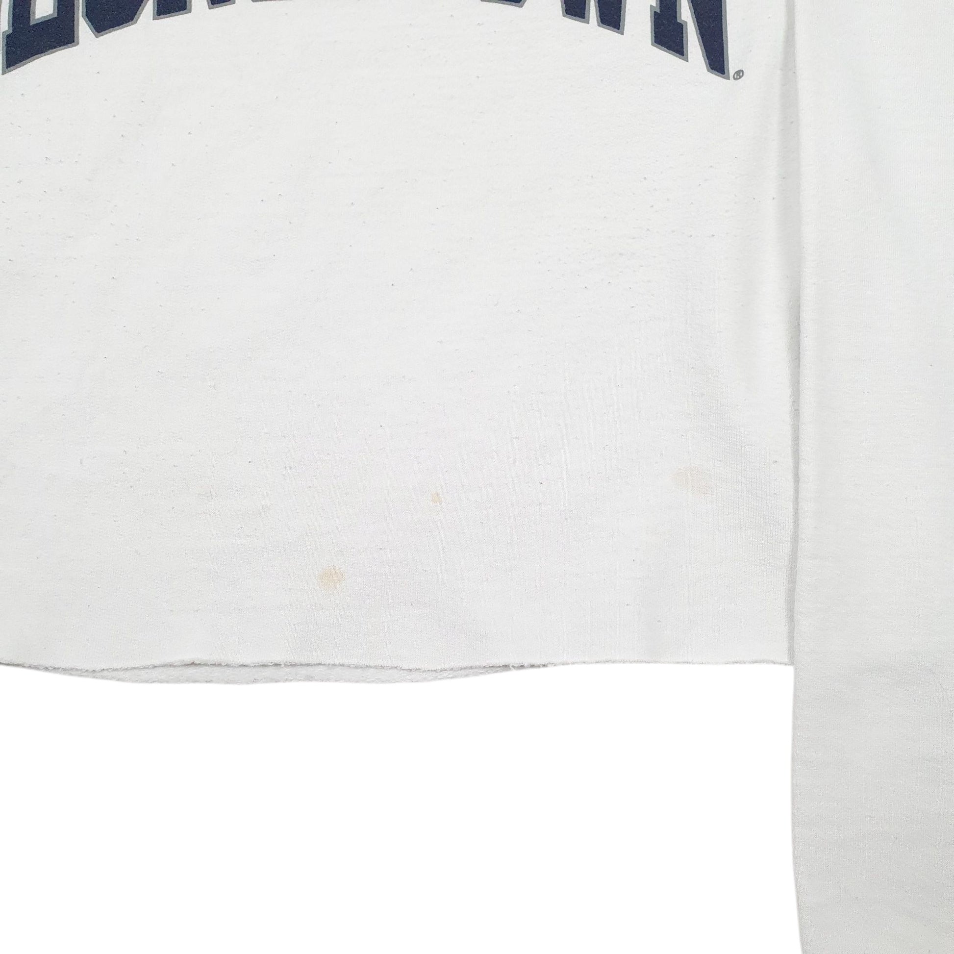 Womens White Champion Croptop Georgetown Crewneck Jumper