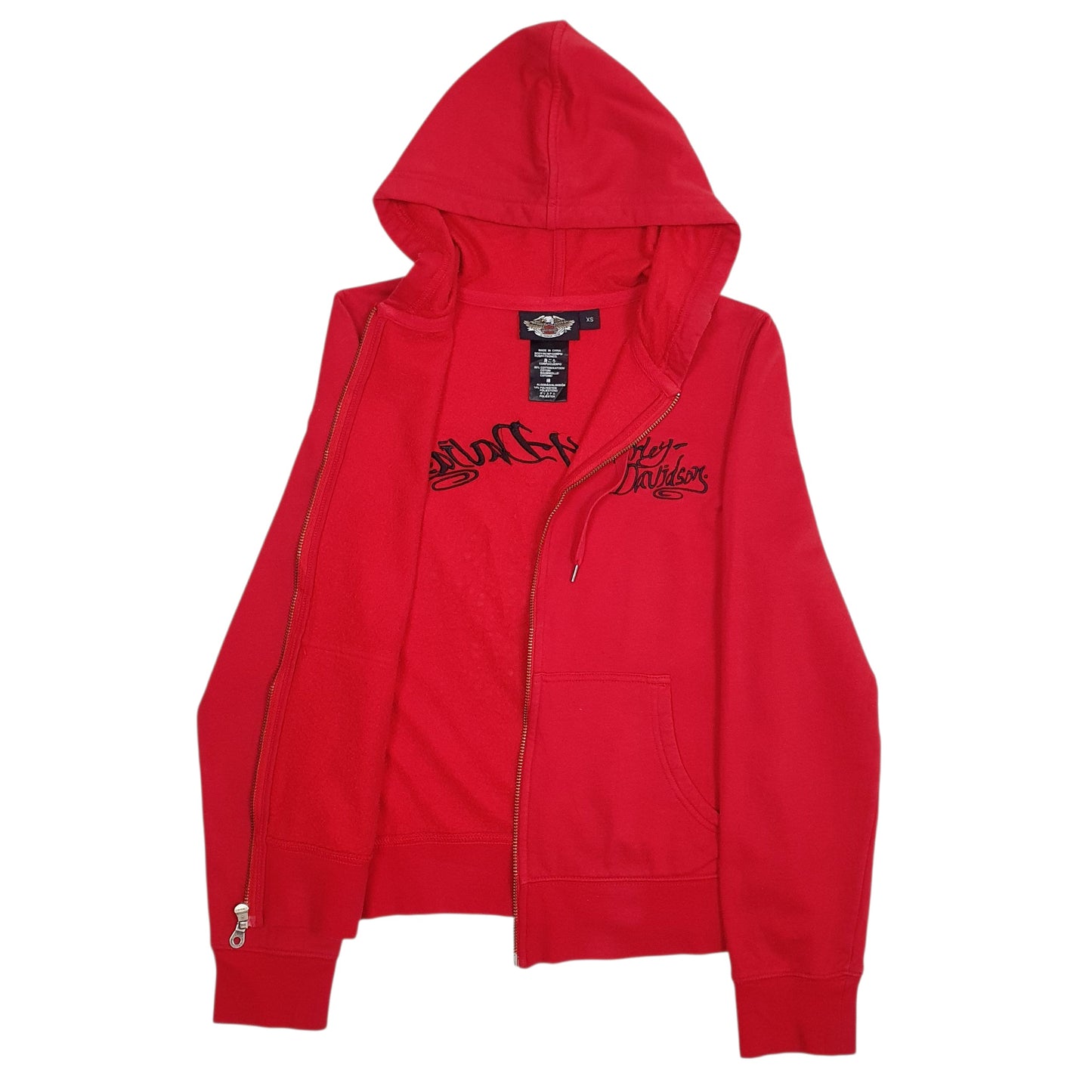 Womens Red Harley Davidson  Full Zip Jumper