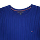 Womens Blue Tommy Hilfiger Cable Knit Crewneck Jumper