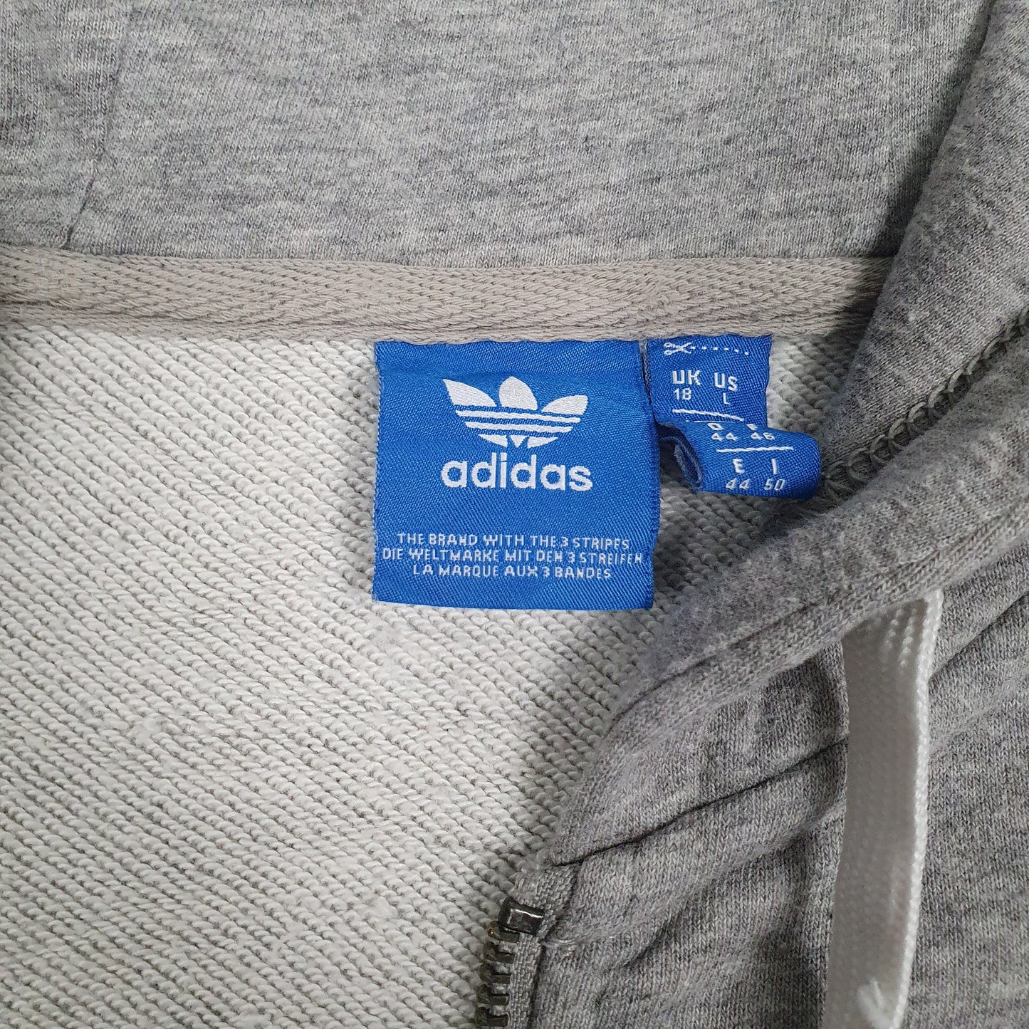 Womens Grey Adidas  Full Zip Jumper