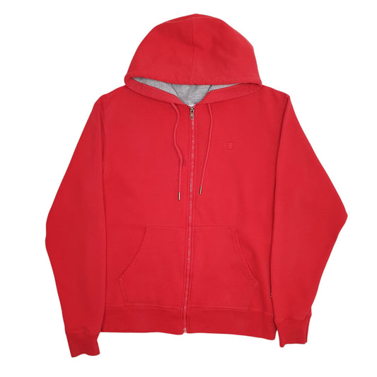 Mens Red Champion Hoodie Full Zip Jumper