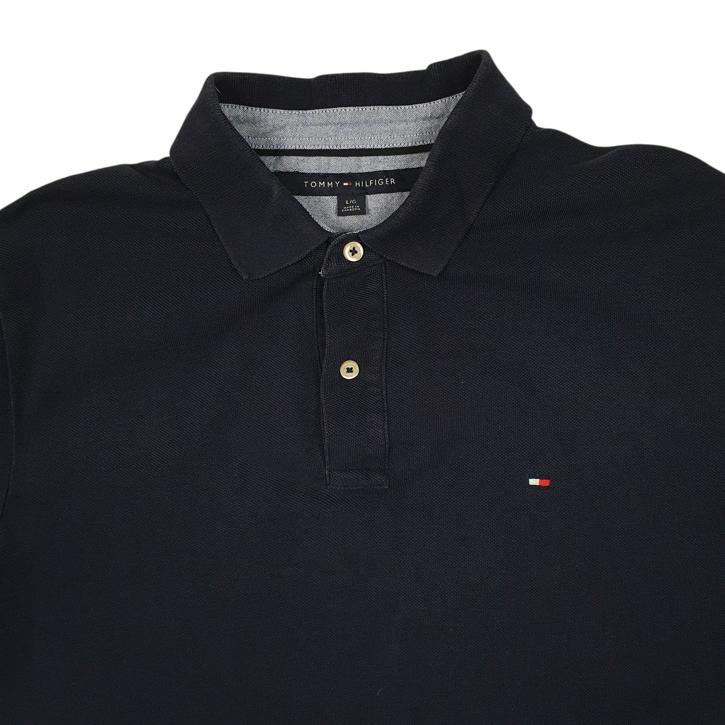 Mens Navy Tommy Hilfiger  Hoodie Polo Shirt