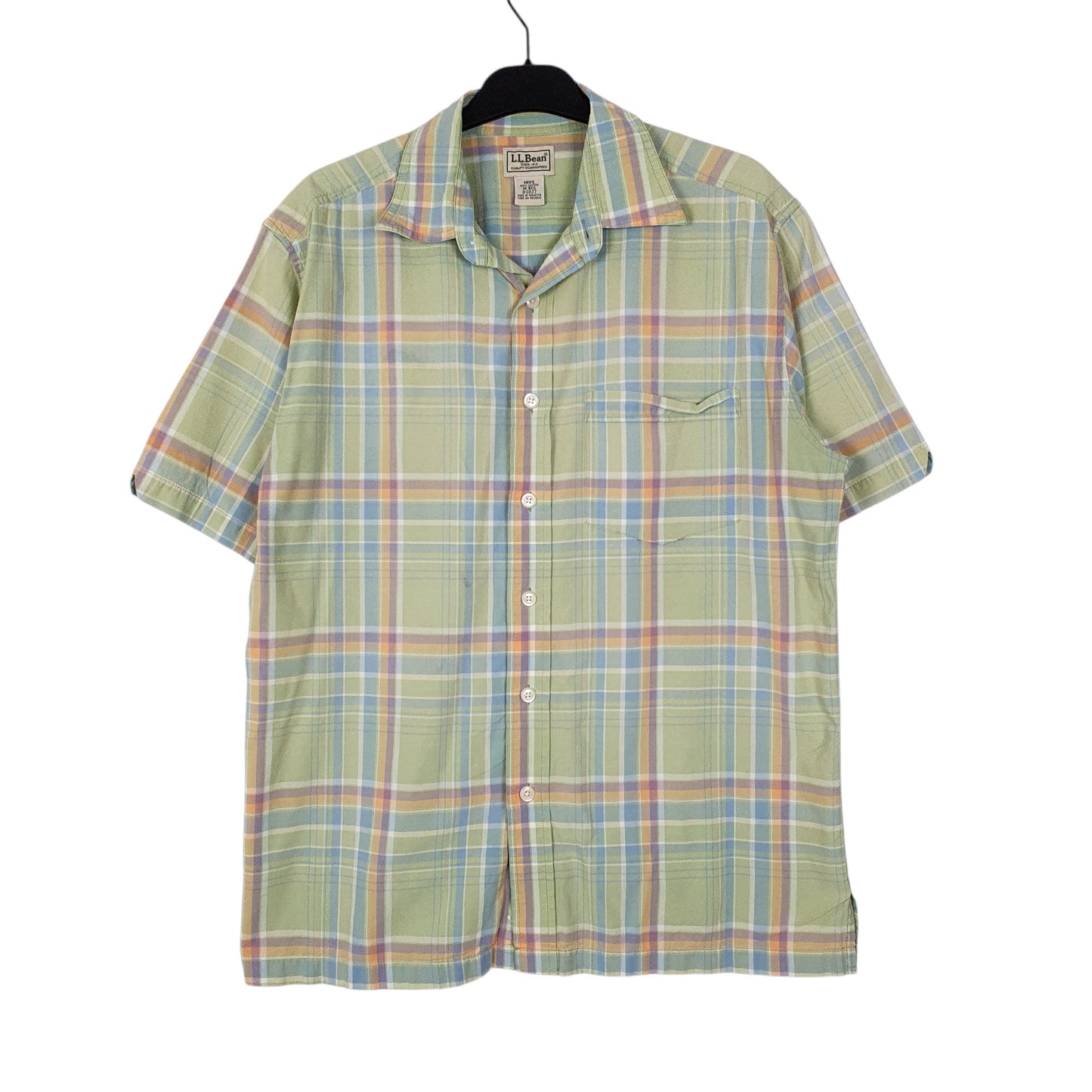 Mens Green L.L.Bean  Short Sleeve Shirt