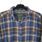 Mens Blue Woolrich Trout Run Thick Flannel Plaid  Shirt