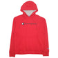 Mens Red Champion Spellout Hoodie Jumper
