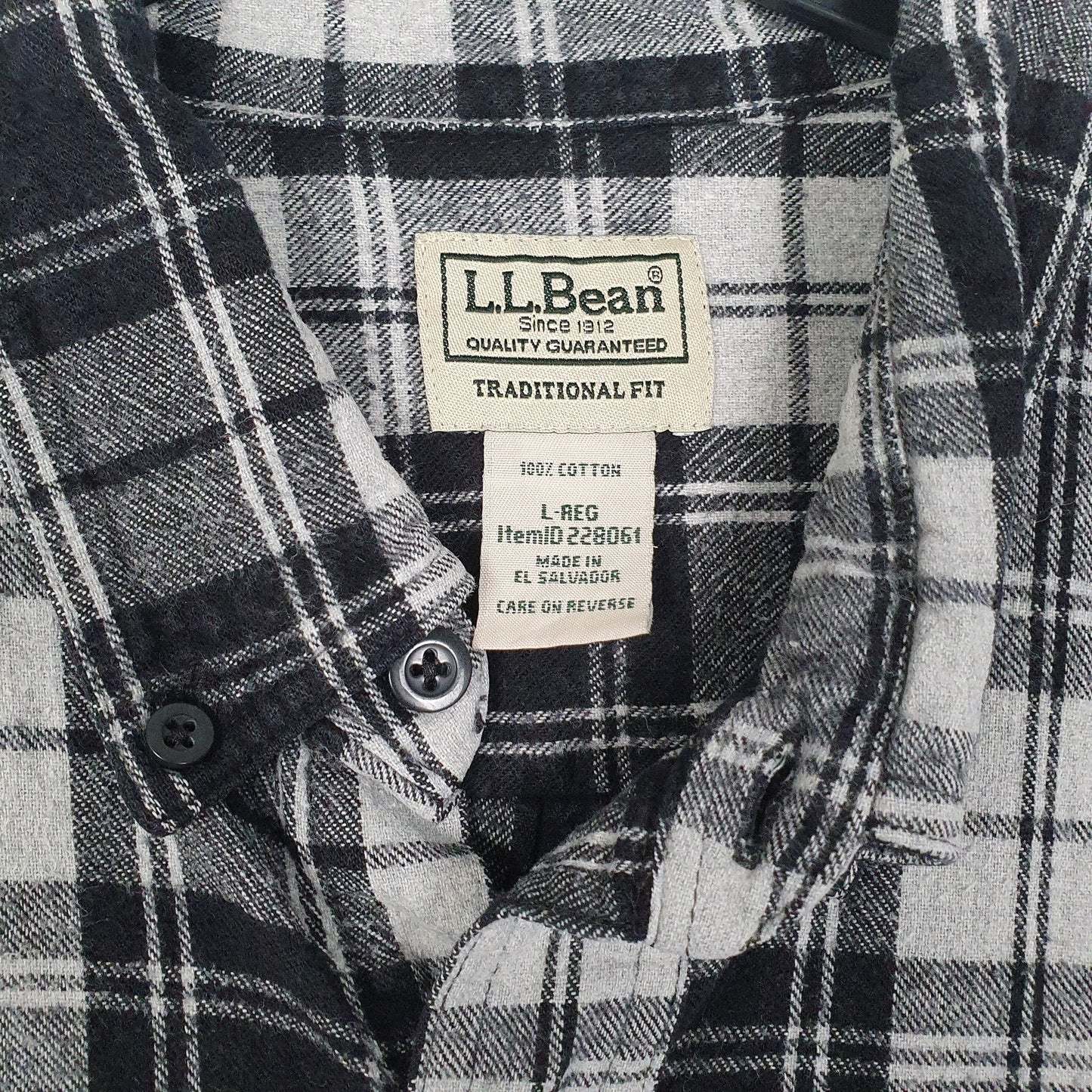 Mens Grey L.L.Bean Flannel  Shirt