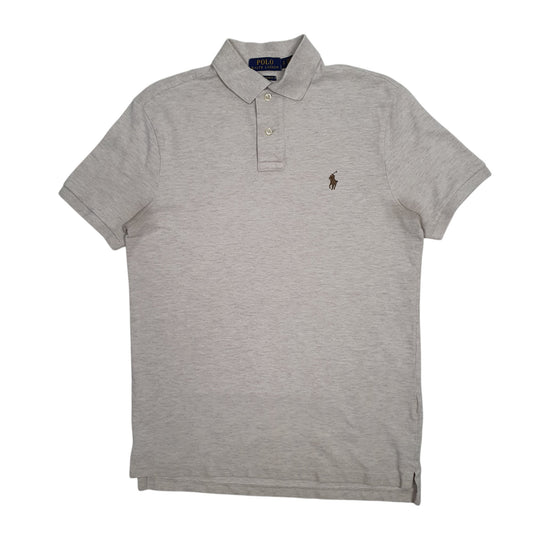 Mens Grey Polo Ralph Lauren Custom Slim Fit Short Sleeve Polo Shirt