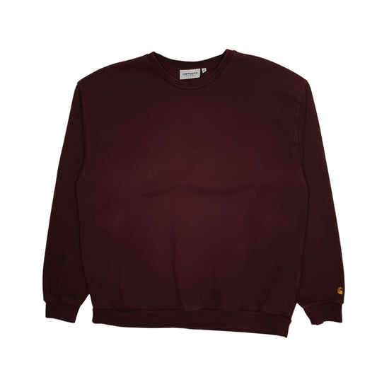 Womens Burgundy Carhartt WIP Chase Sweat Crewneck Jumper