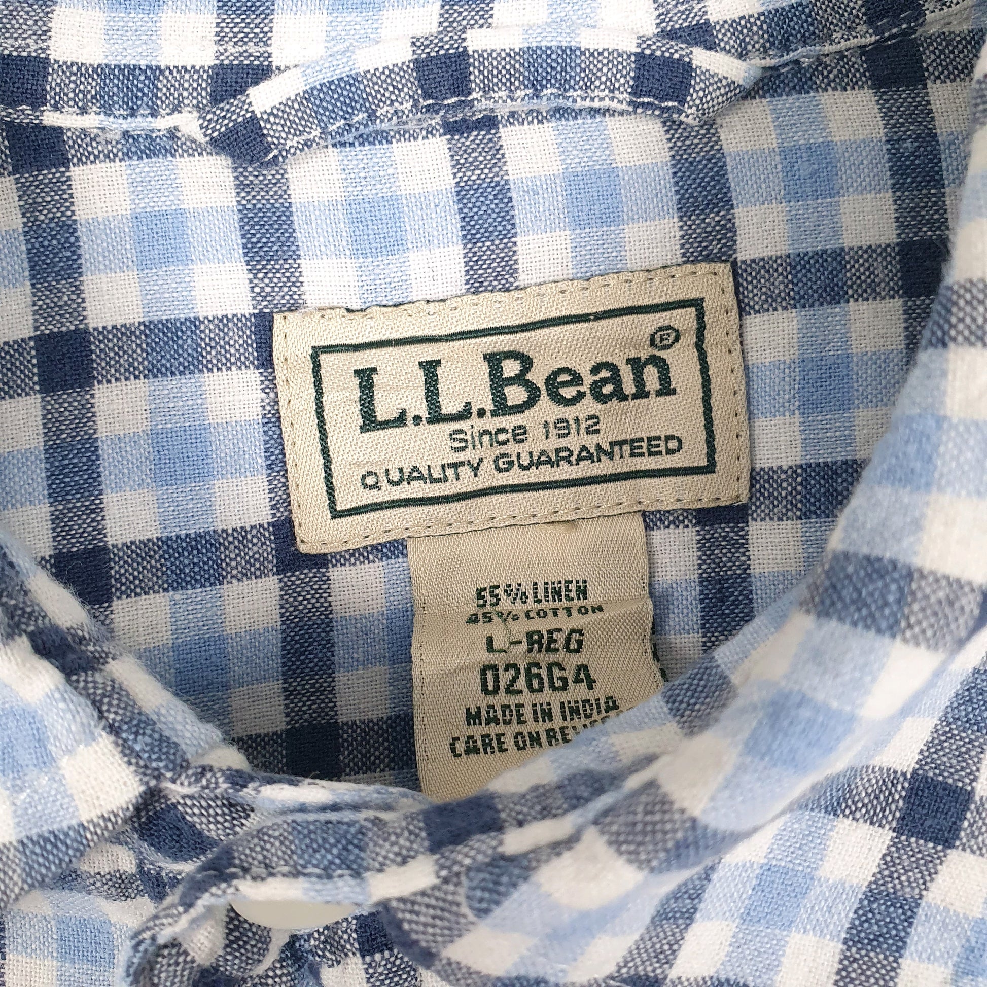 Mens Blue L.L.Bean Linen  Shirt