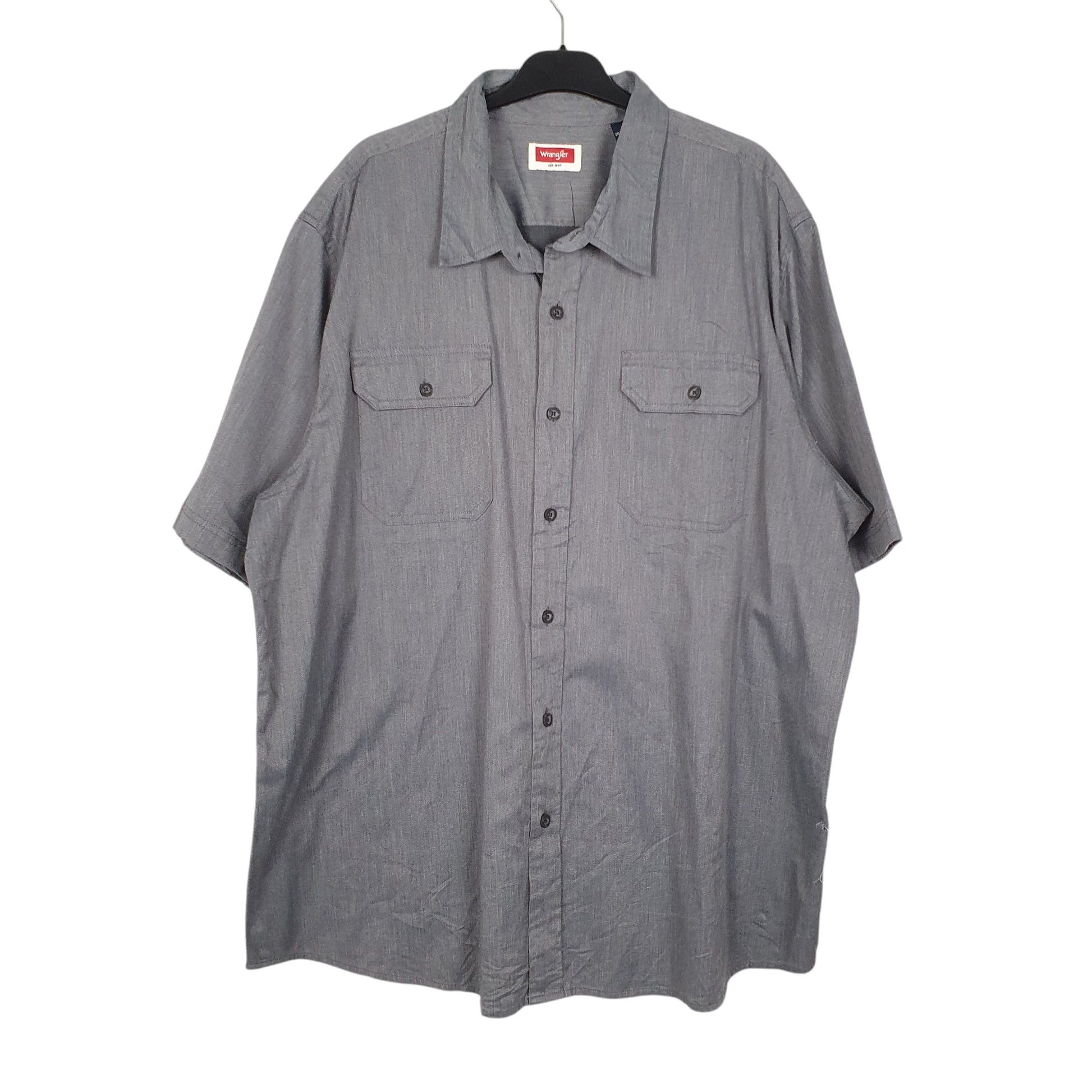 Mens Grey Wrangler  Short Sleeve Shirt