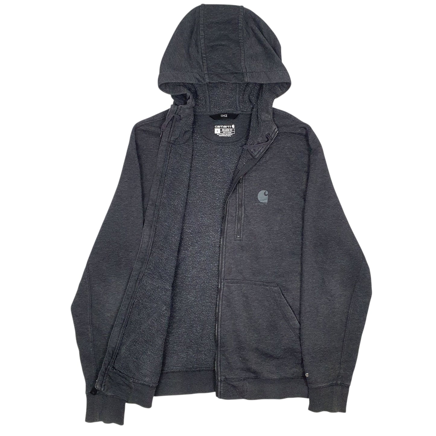 Mens Grey Carhartt Relaxed Fit Full Zip Jumper