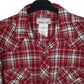 Mens Red Wrangler Flannel Western Pearl Snap  Shirt