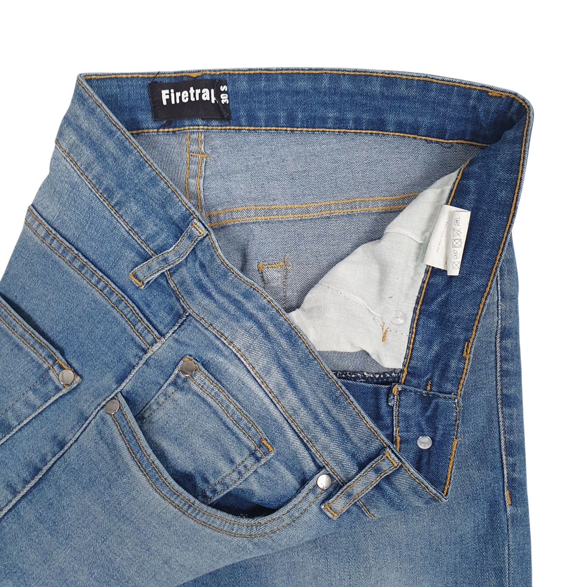 Mens Blue Fire Trap   Jeans