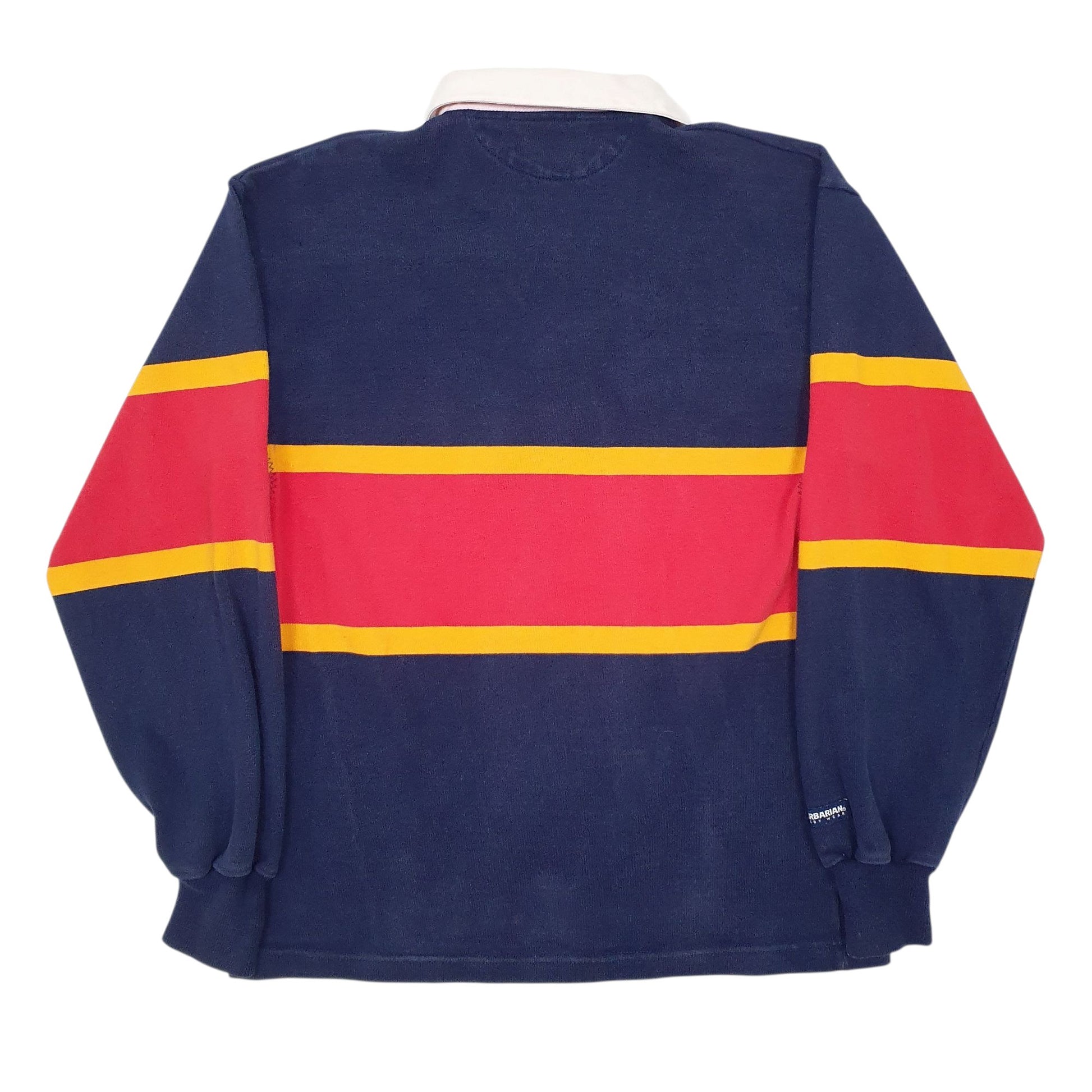 Mens Navy Barbarian Rugby Queens University Quarter Zip Polo Shirt