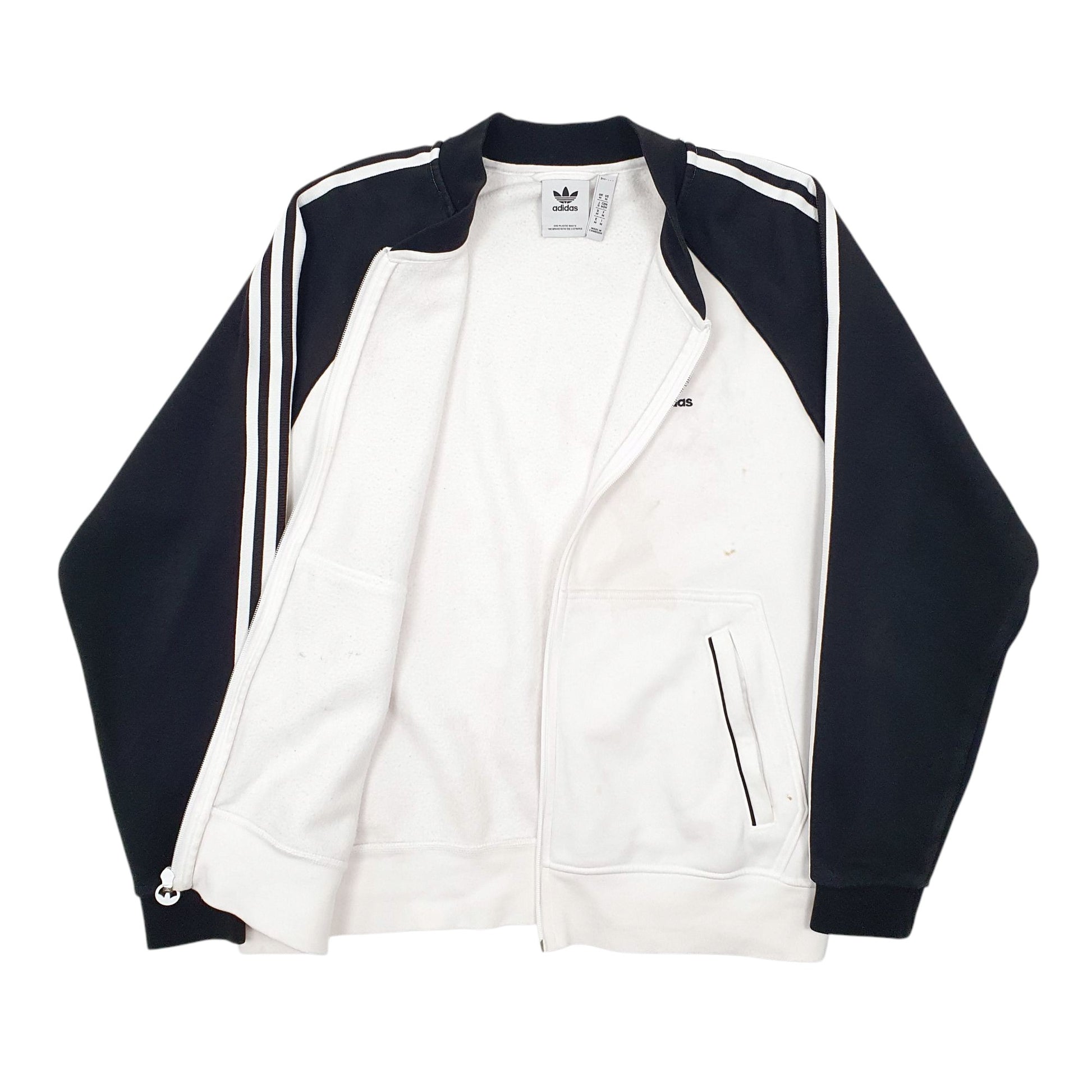Mens White Adidas  Full Zip Jumper