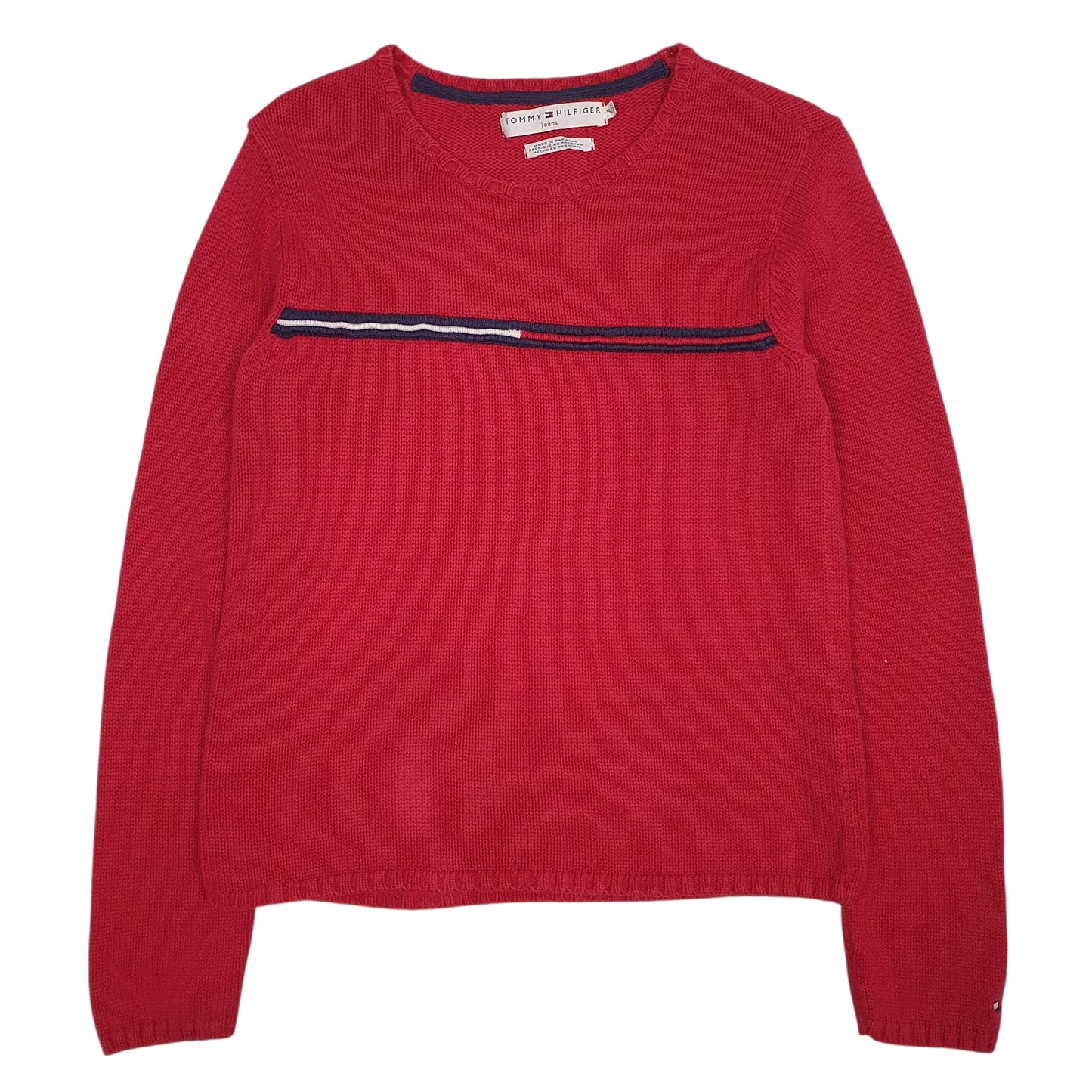 Womens Red Tommy Hilfiger Knitwear Crewneck Jumper