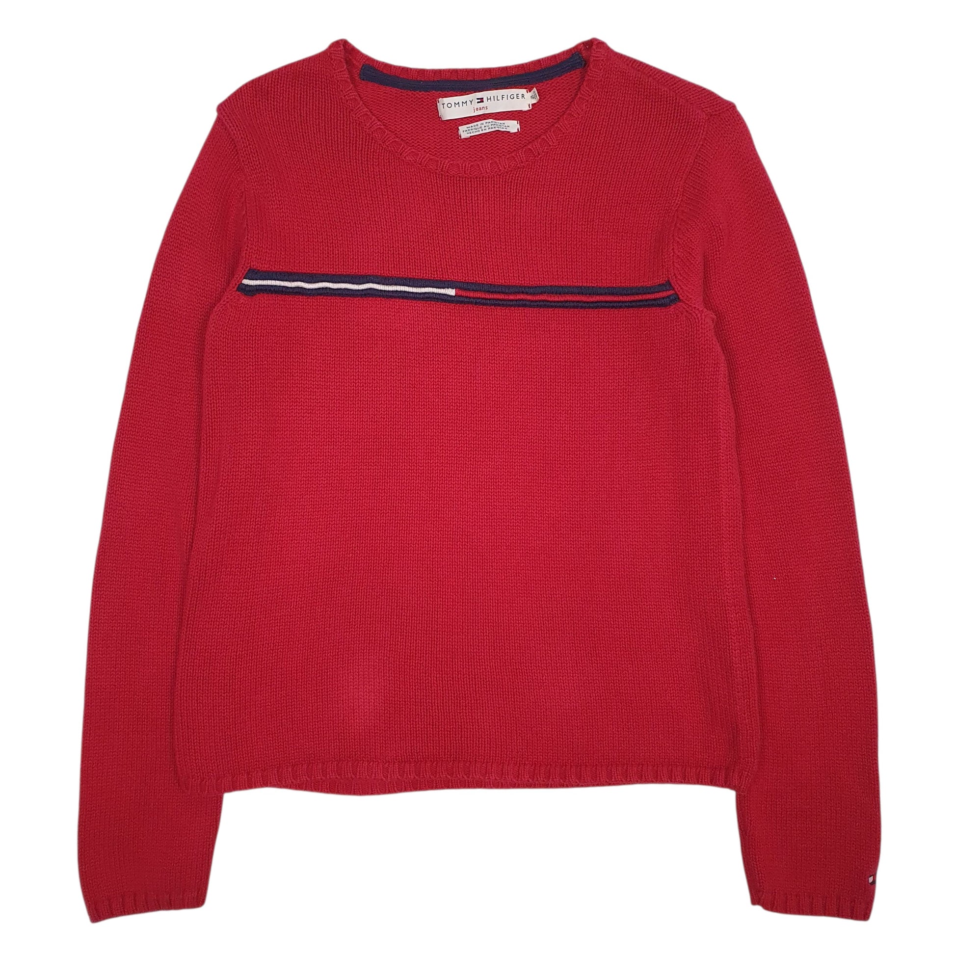 Womens Red Tommy Hilfiger Knitwear Crewneck Jumper