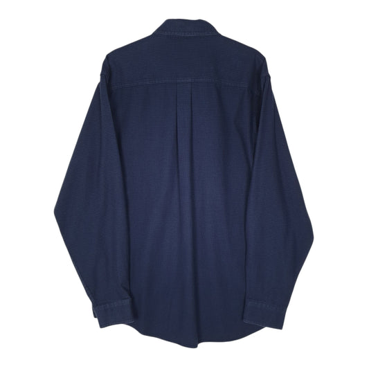 Mens Navy L.L.Bean Flannel Houndstooth  Shirt