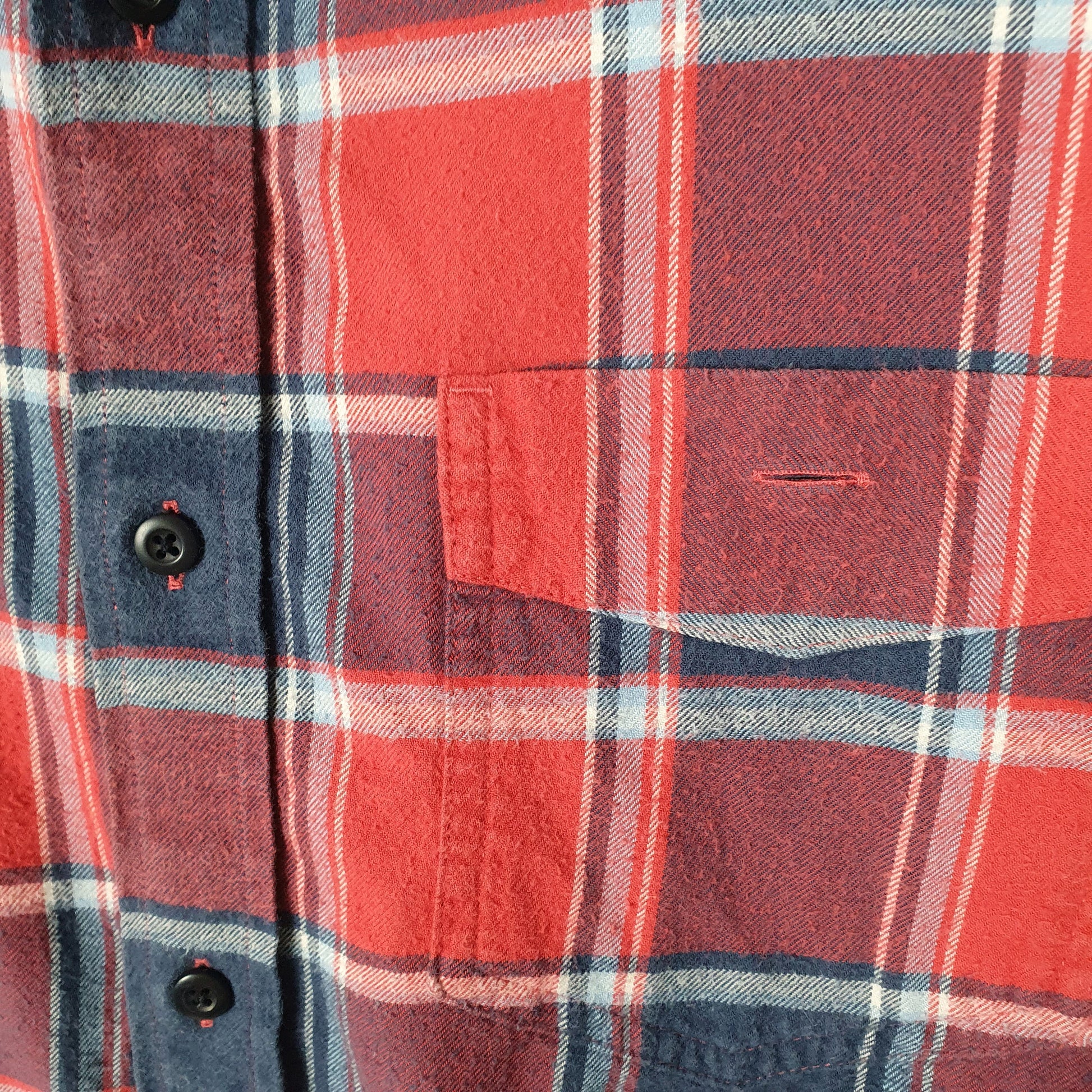 Mens Red L.L.Bean Plaid  Shirt