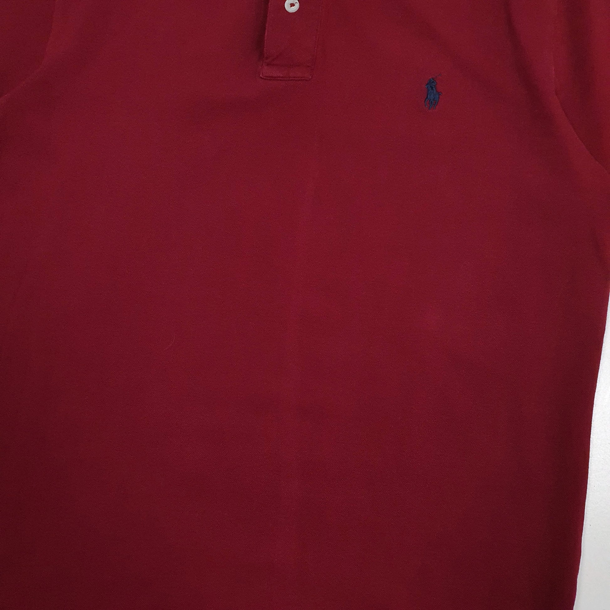 Mens Burgundy Polo Ralph Lauren Custom Slim Fit  Polo Shirt
