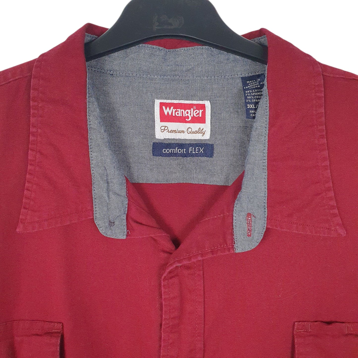 Mens Burgundy Wrangler Comfort Flex  Shirt