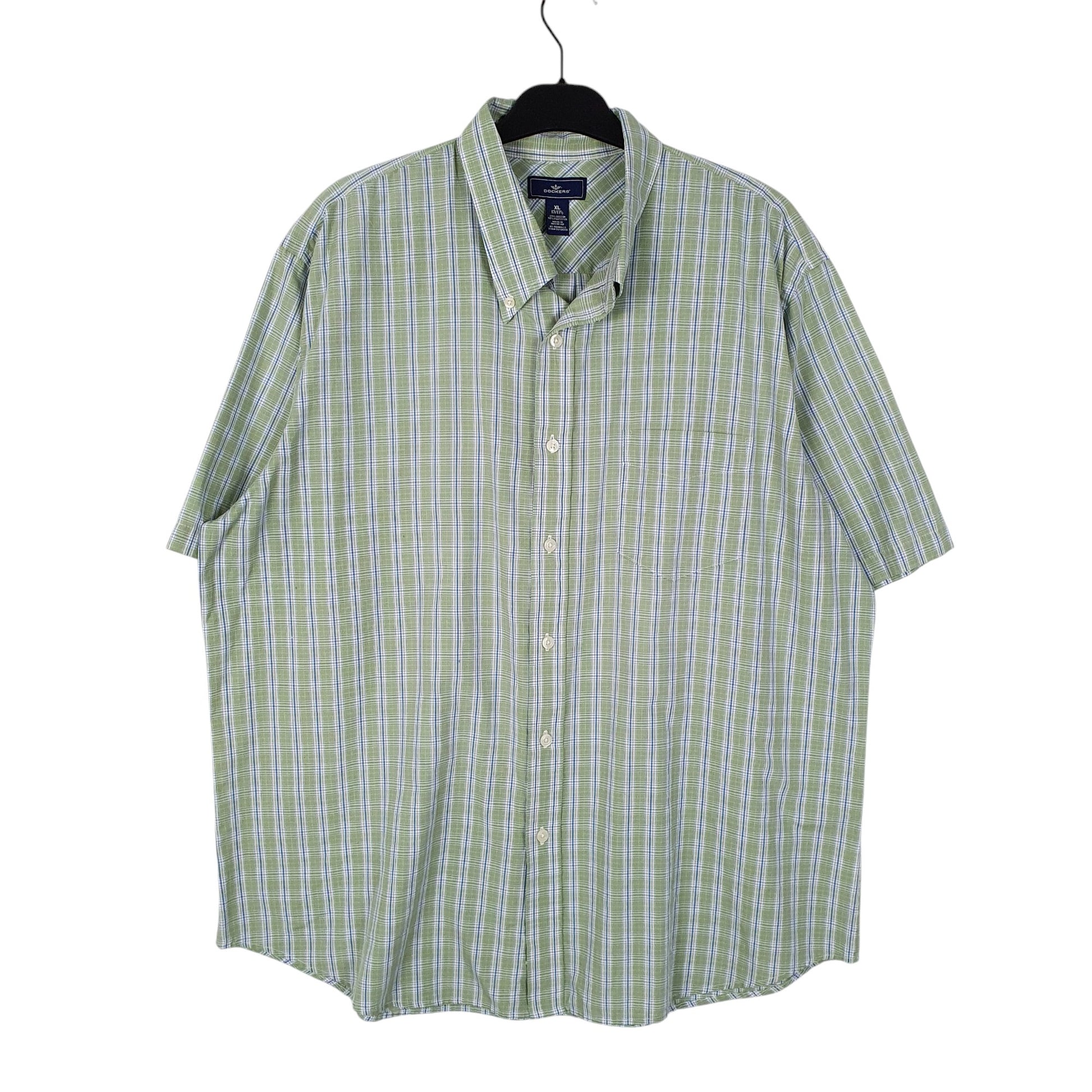 Mens Green Dockers  Short Sleeve Shirt