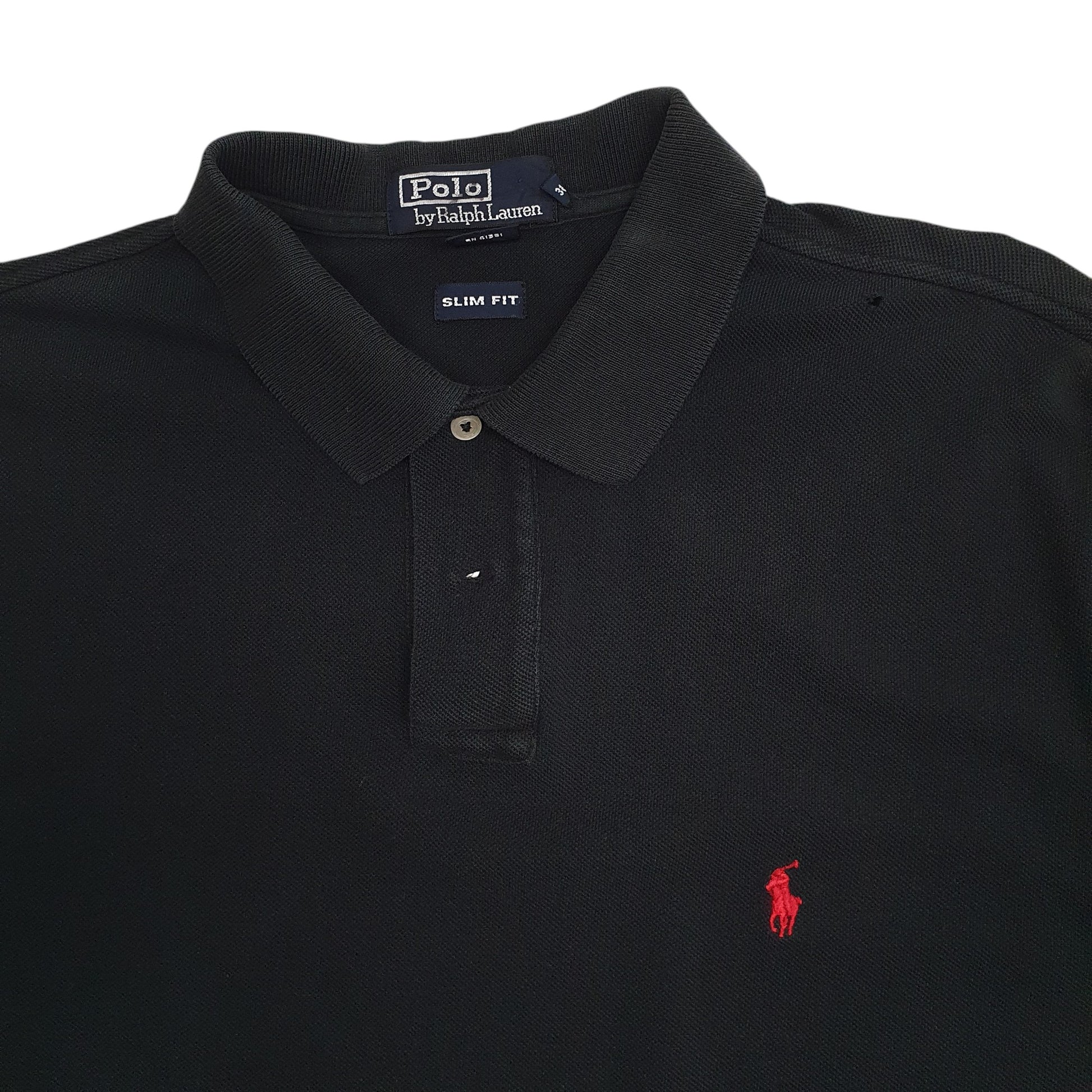 Mens Black Polo Ralph Lauren Slim Fit  Polo Shirt