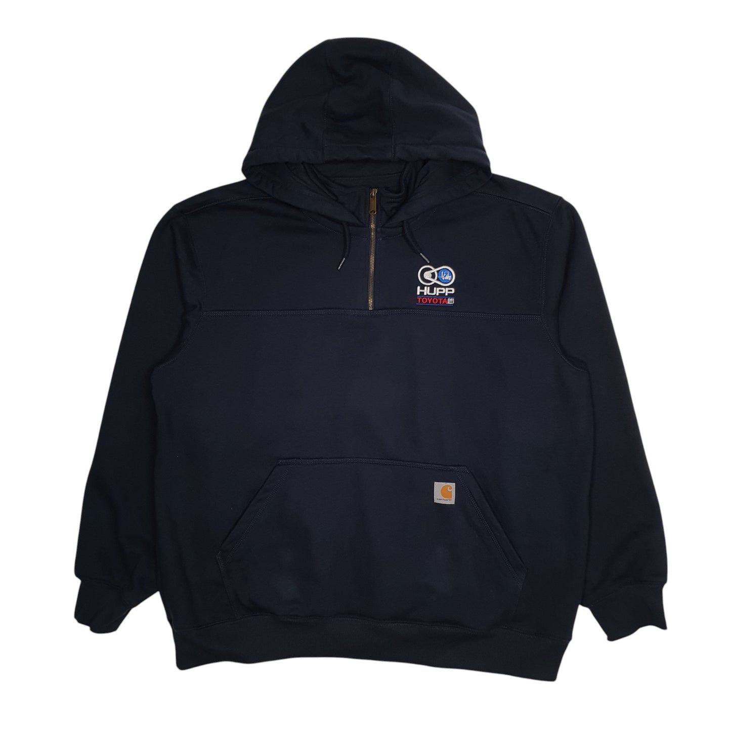 Mens Navy Carhartt Toyota Quarter Zip Hoodie Jumper