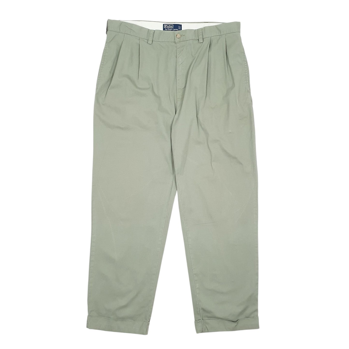 Mens Green Polo Ralph Lauren Hammond Pant Pleated Chino Trousers