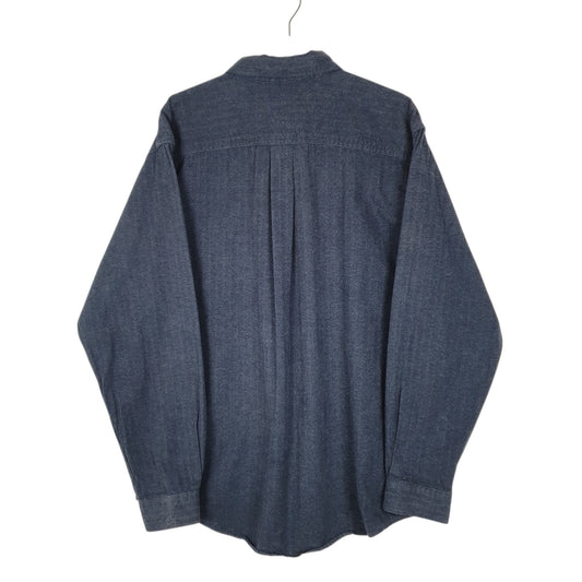Mens Blue L.L.Bean Thick Herringbone  Shirt