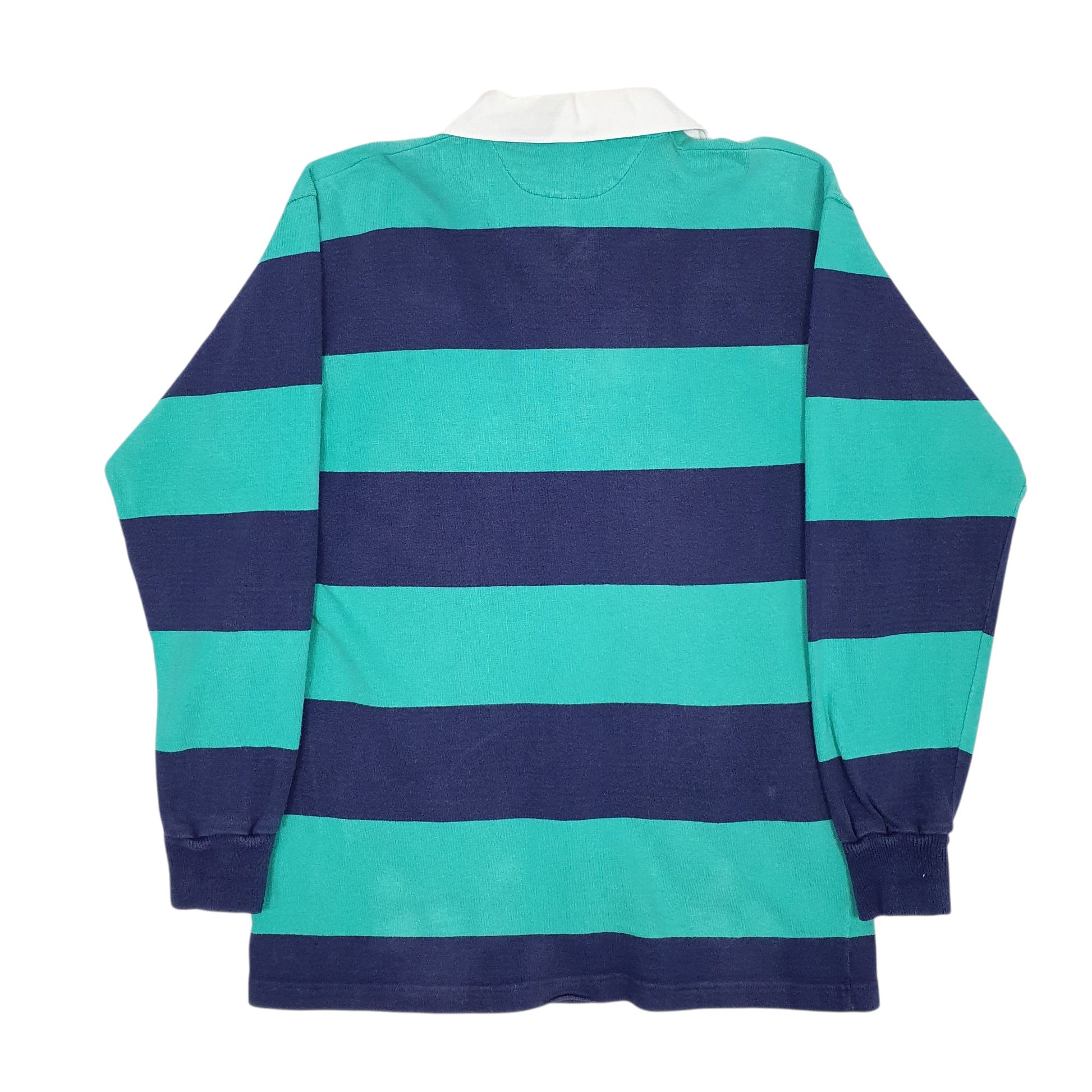 Womens Blue Barbarian Rugby Hoodie Polo Shirt