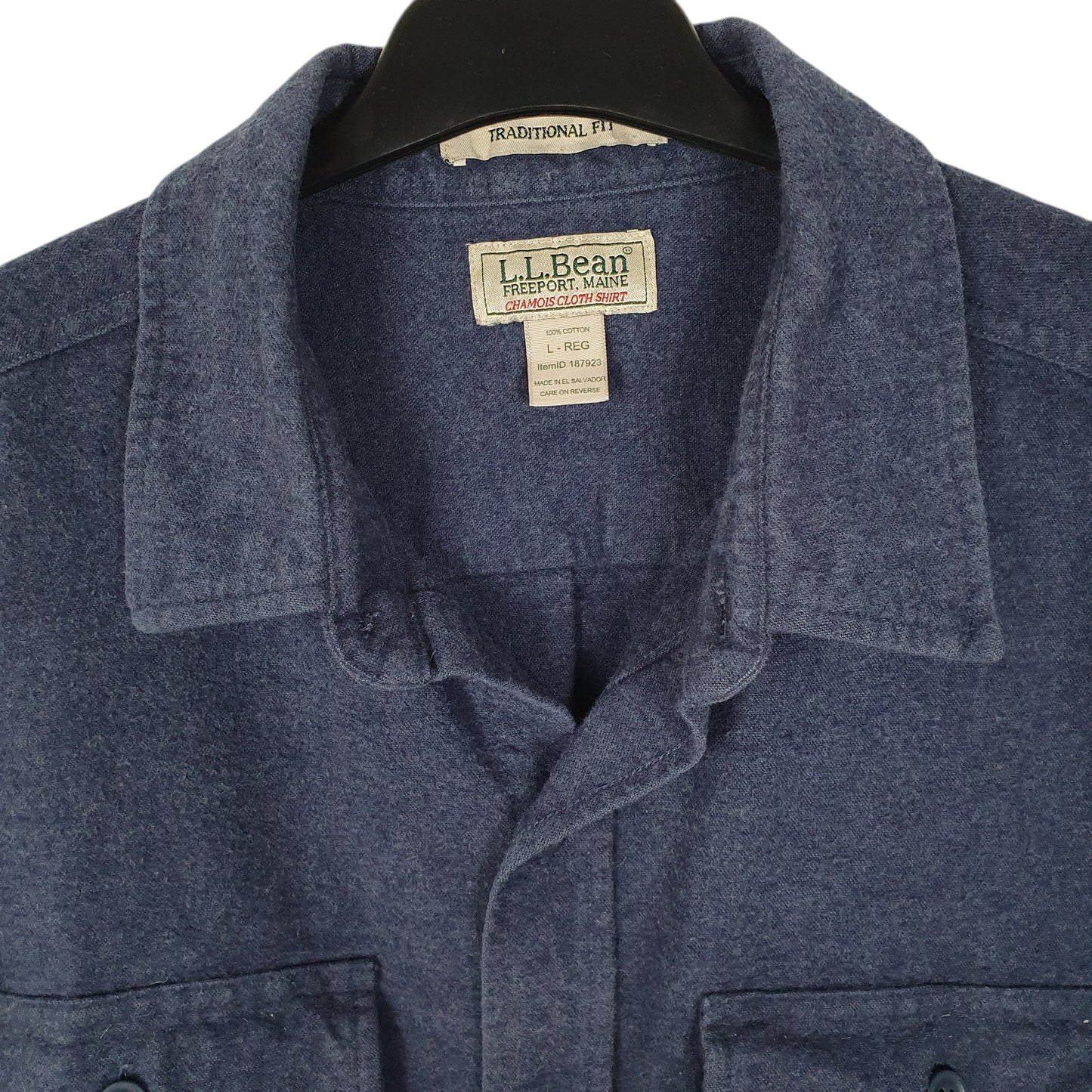Mens Navy L.L.Bean Chamois  Shirt