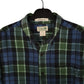 Mens Blue L.L.Bean Scotch Plaid Flannel  Shirt