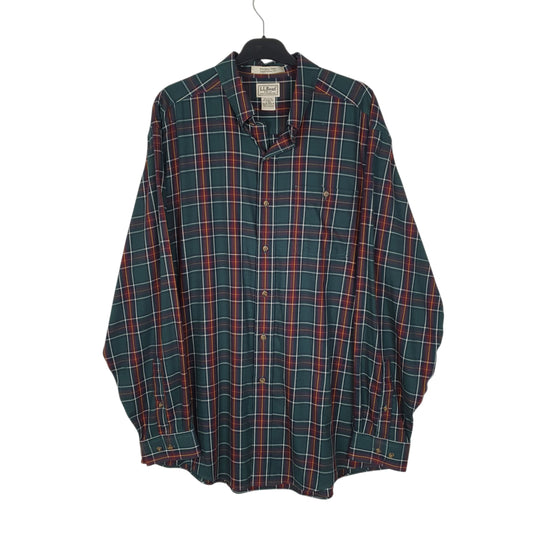 Mens Green L.L.Bean Traditional Fit Long Sleeve Shirt
