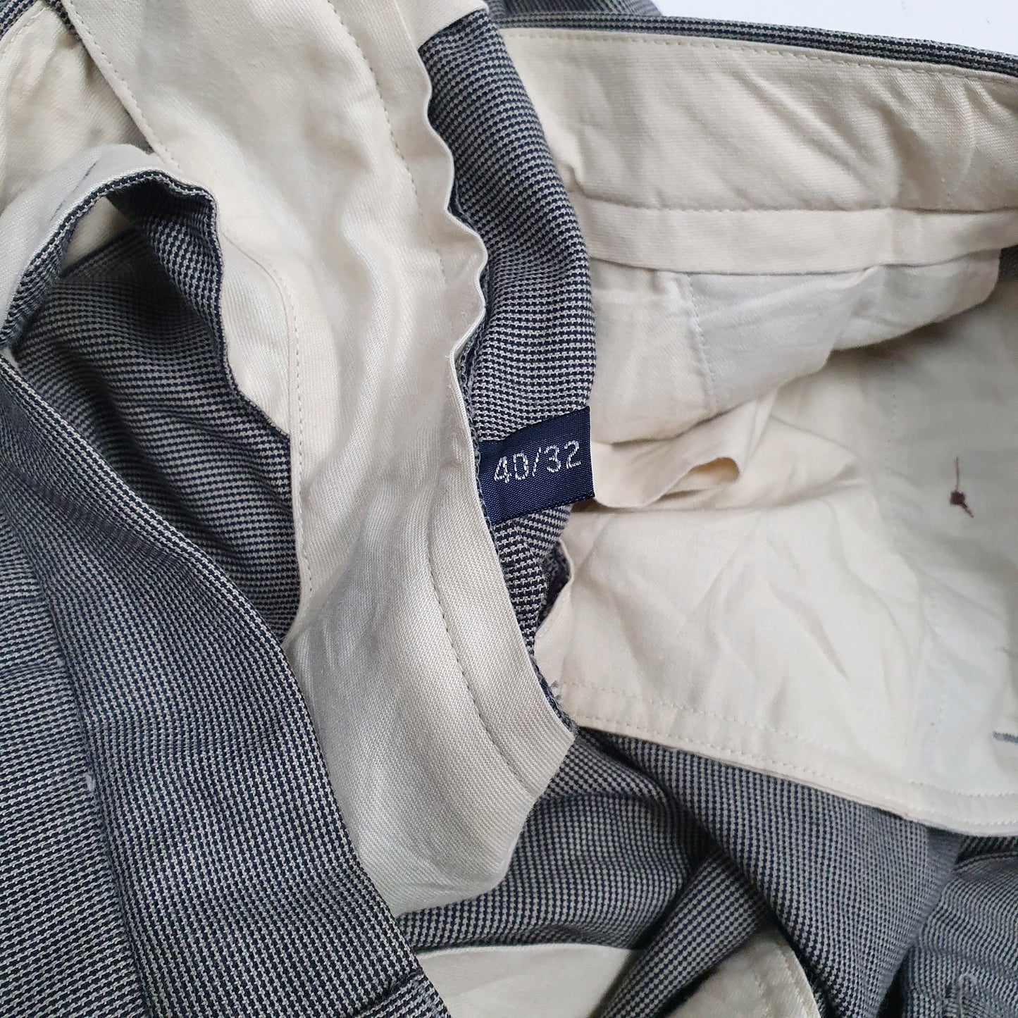 Mens Grey Polo Ralph Lauren Vintage 90s Double Pleated Houndstooth  Shorts