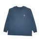 Mens Blue Carhartt  Long Sleeve T Shirt