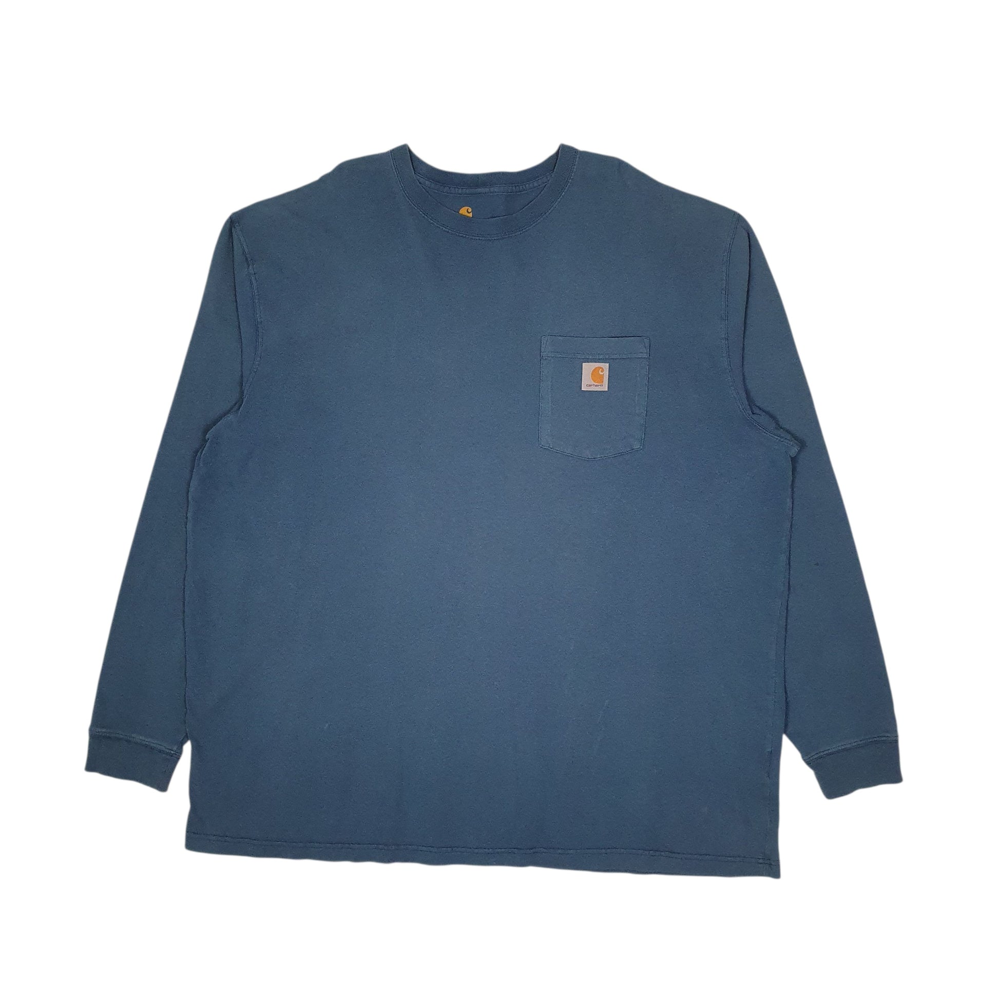 Mens Blue Carhartt  Long Sleeve T Shirt