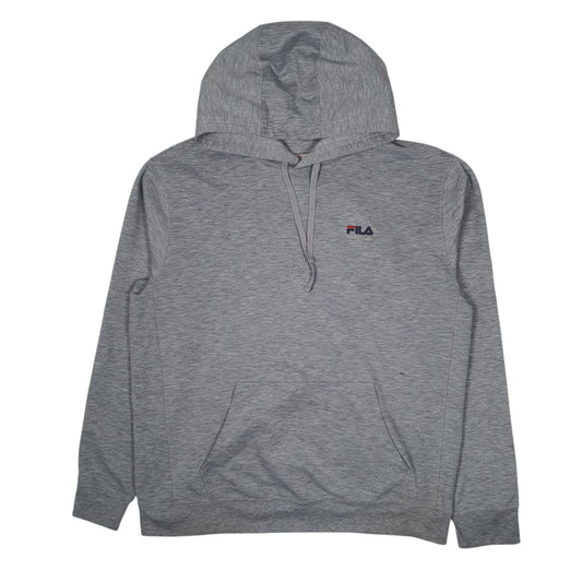 Mens Grey Fila Lightweight Hoodie Jumper