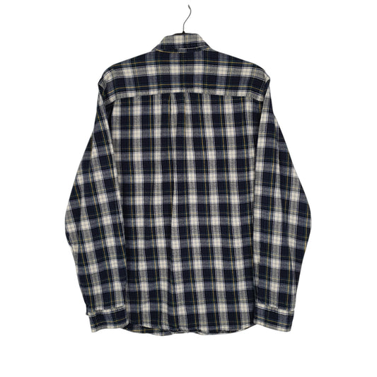 Mens Navy L.L.Bean Thick Flannel Plaid  Shirt