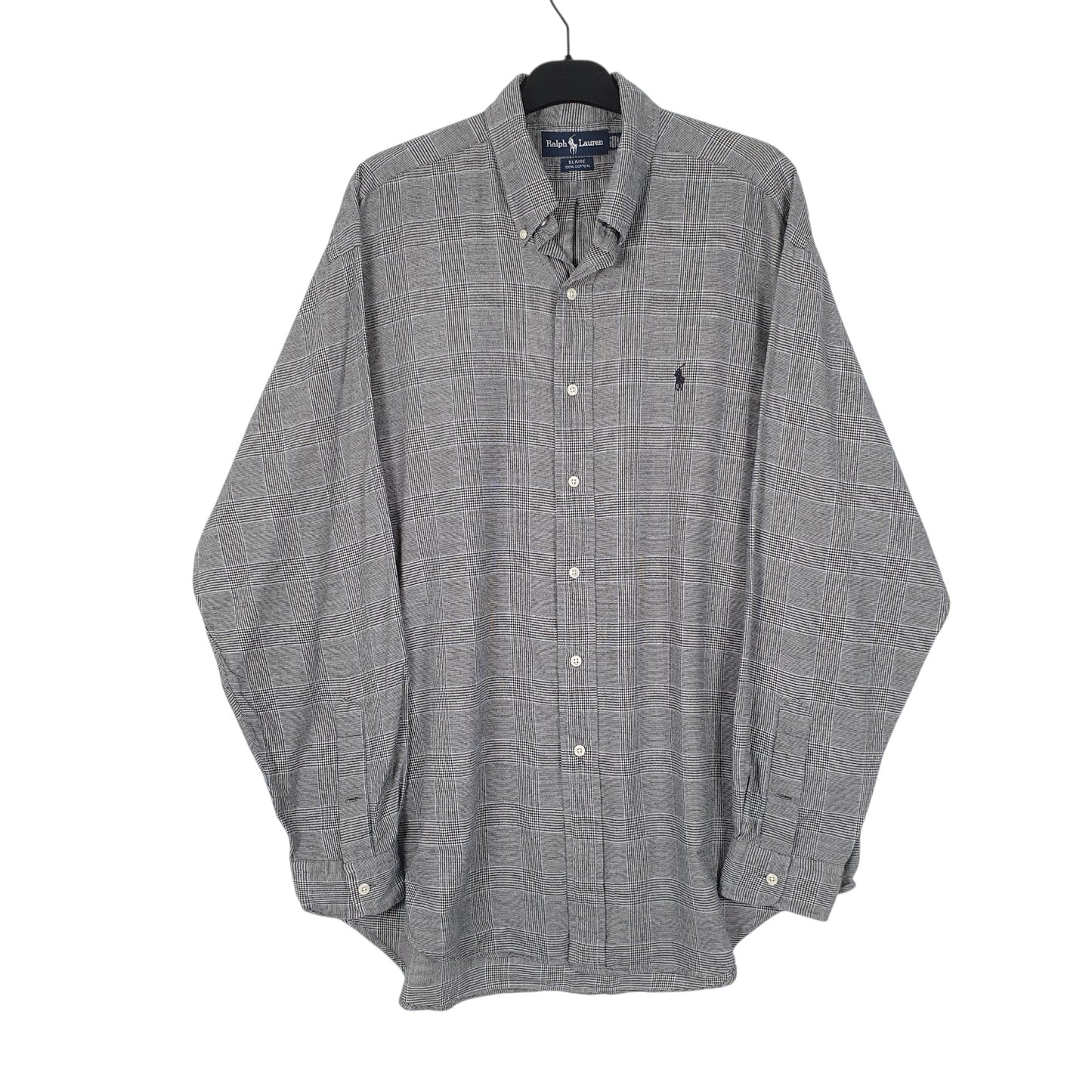 Mens Grey Ralph Lauren Vintage 90s Long Sleeve Shirt