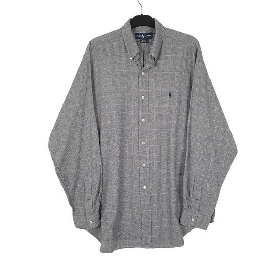 Mens Grey Ralph Lauren Vintage 90s Long Sleeve Shirt